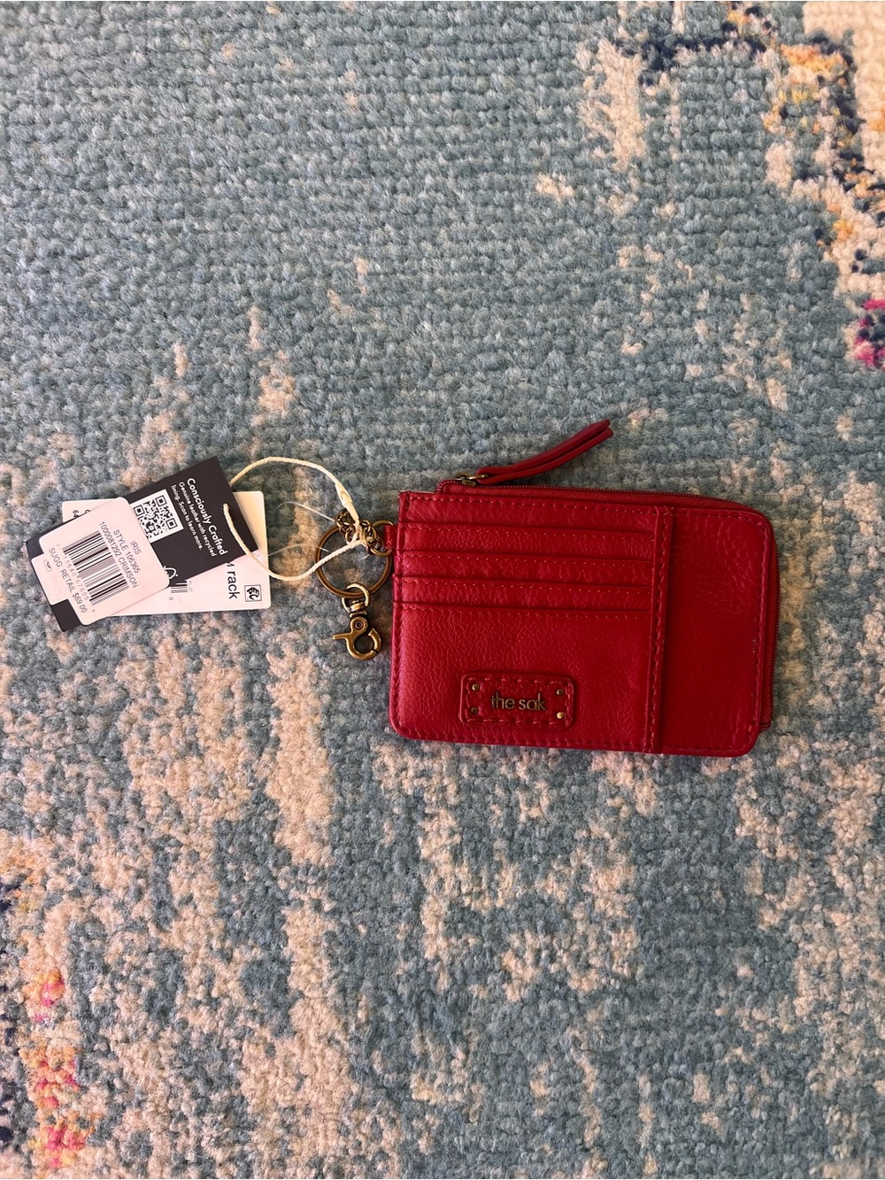 NWT The Sak Iris Card Wallet in crimson red